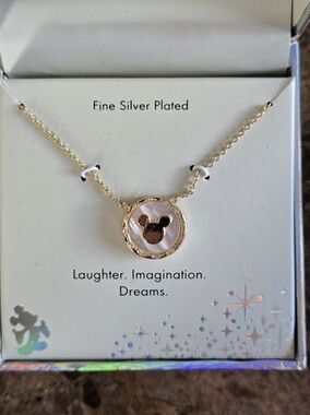 Disney Fine Silver Plated Necklace Mickey Mouse New